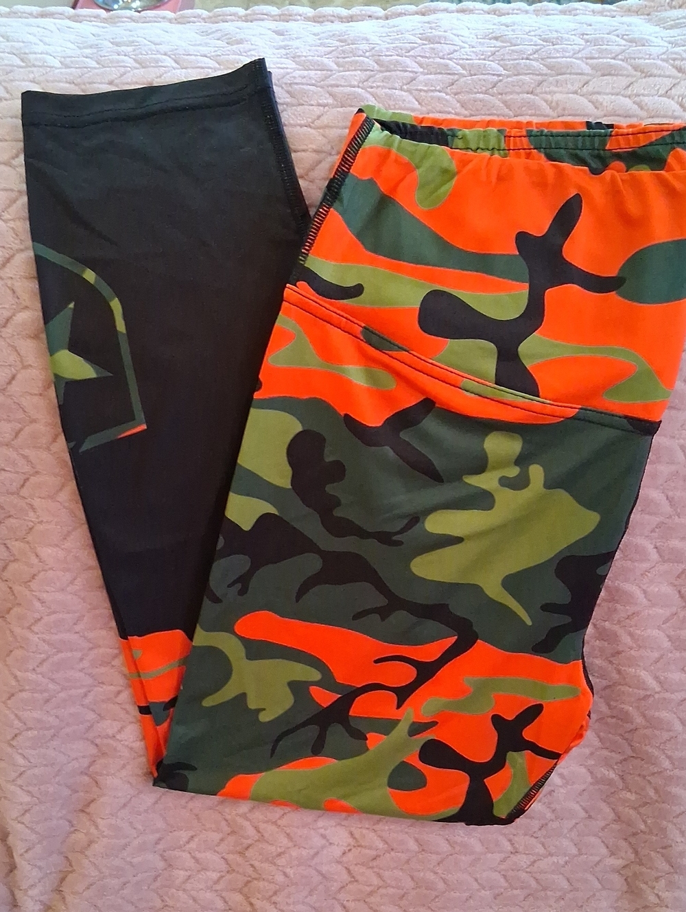 Camo Active Leggings - Orange & Green
